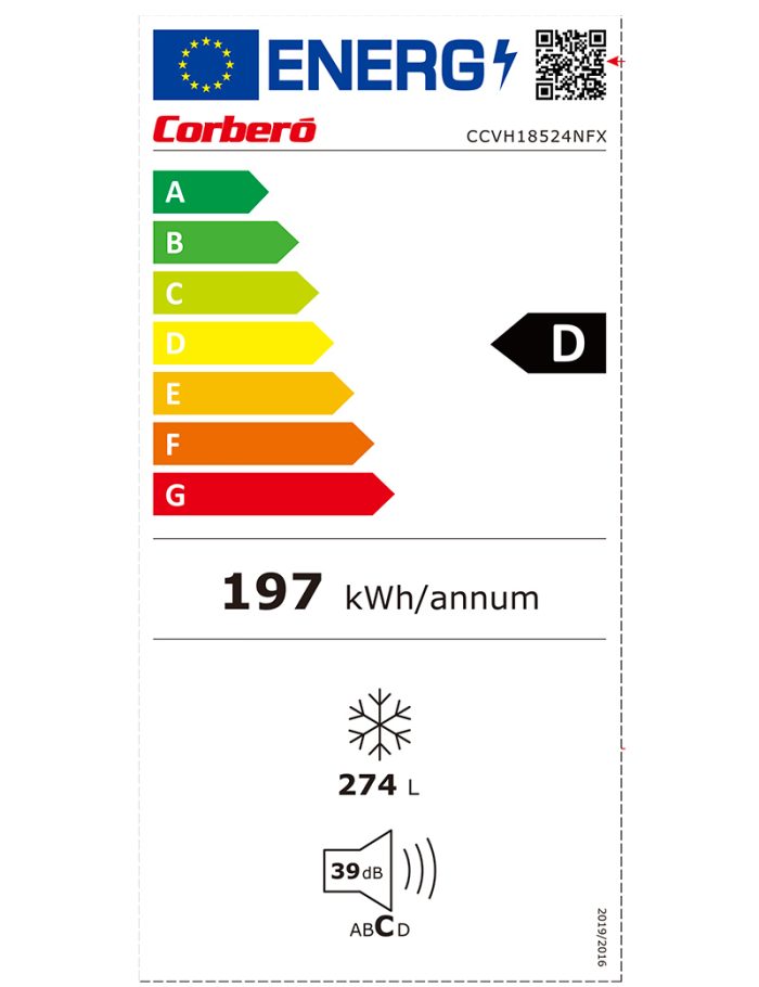 Congelador Corbero CCVH18524NFW no frost 185cm - Imagen 5