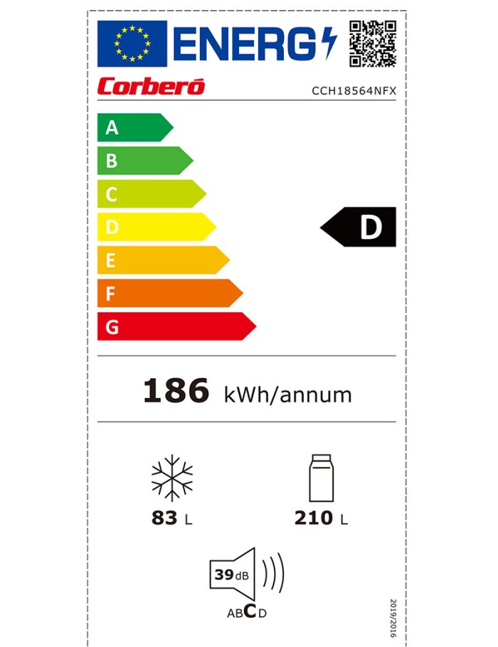 Combi Corbero CCH18564NFX 185cm No frost - Imagen 3